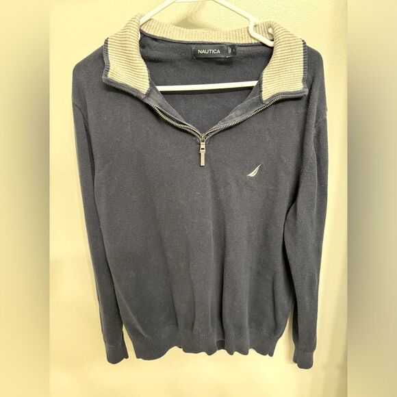 Men’s Nautica 1/4 Zip Sweater - Large - Picture 1 of 3